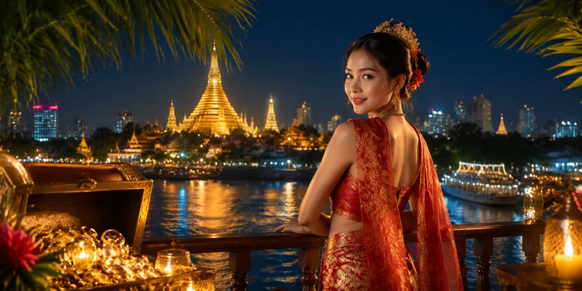 ရန်ကုန်ရွှေတိဂုံဘုရားတွင် ကစားသူများ